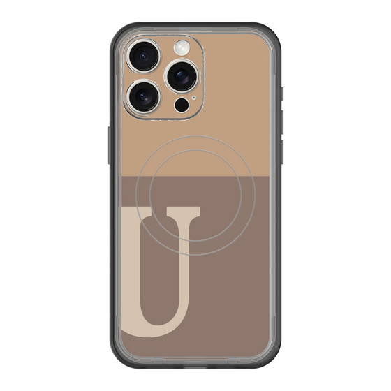 スリムプロテクションプレミアムケース with MagSafe［ オリジナル - initial two tone - U brown ］