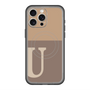 スリムプロテクションプレミアムケース with MagSafe［ オリジナル - initial two tone - U brown ］