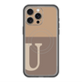 スリムプロテクションプレミアムケース with MagSafe［ オリジナル - initial two tone - U brown ］