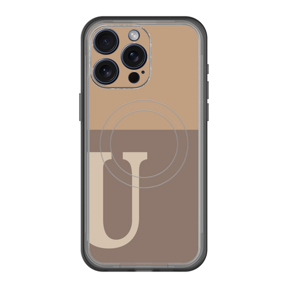 スリムプロテクションプレミアムケース with MagSafe［ オリジナル - initial two tone - U brown ］