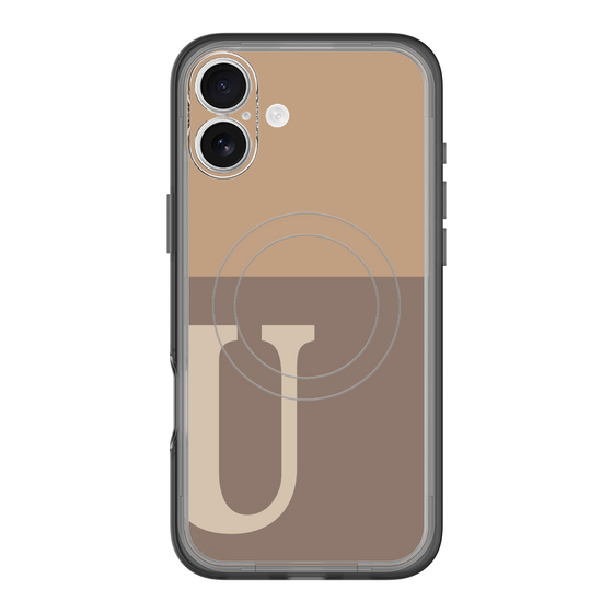 スリムプロテクションプレミアムケース with MagSafe［ オリジナル - initial two tone - U brown ］