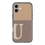スリムプロテクションプレミアムケース with MagSafe［ オリジナル - initial two tone - U brown ］