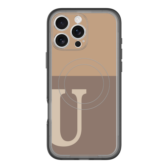 スリムプロテクションプレミアムケース with MagSafe［ オリジナル - initial two tone - U brown ］