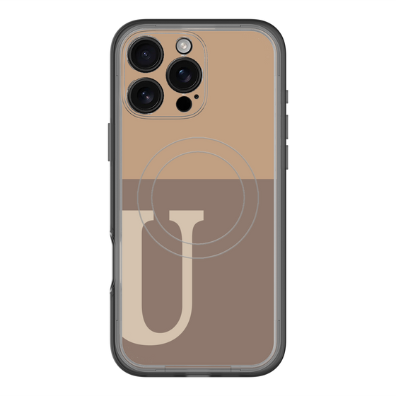 スリムプロテクションプレミアムケース with MagSafe［ オリジナル - initial two tone - U brown ］