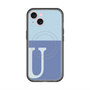 スリムプロテクションプレミアムケース with MagSafe［ オリジナル - initial two tone - U blue ］
