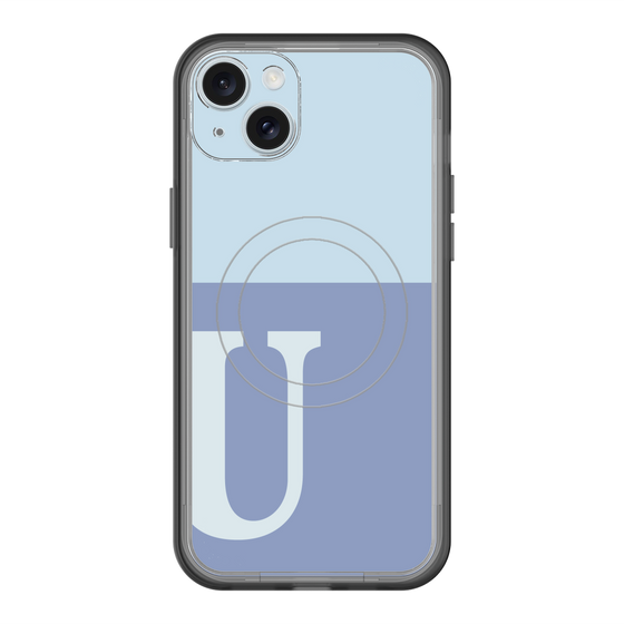 スリムプロテクションプレミアムケース with MagSafe［ オリジナル - initial two tone - U blue ］