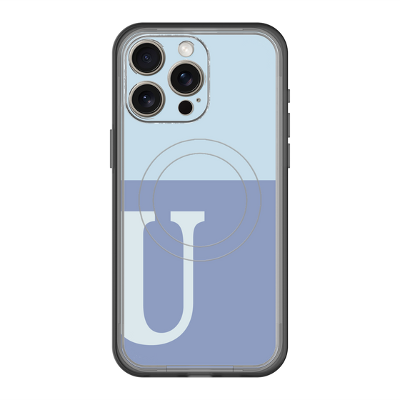 スリムプロテクションプレミアムケース with MagSafe［ オリジナル - initial two tone - U blue ］