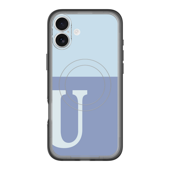 スリムプロテクションプレミアムケース with MagSafe［ オリジナル - initial two tone - U blue ］