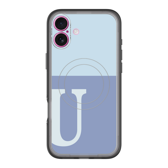 スリムプロテクションプレミアムケース with MagSafe［ オリジナル - initial two tone - U blue ］