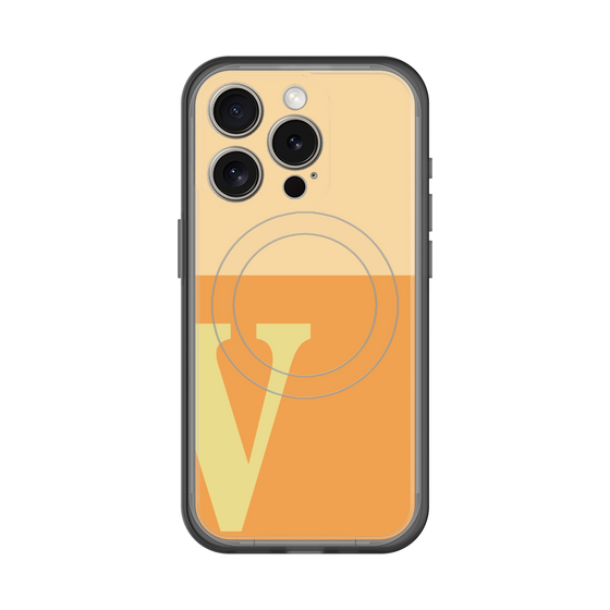スリムプロテクションプレミアムケース with MagSafe［ オリジナル - initial two tone - V orange ］