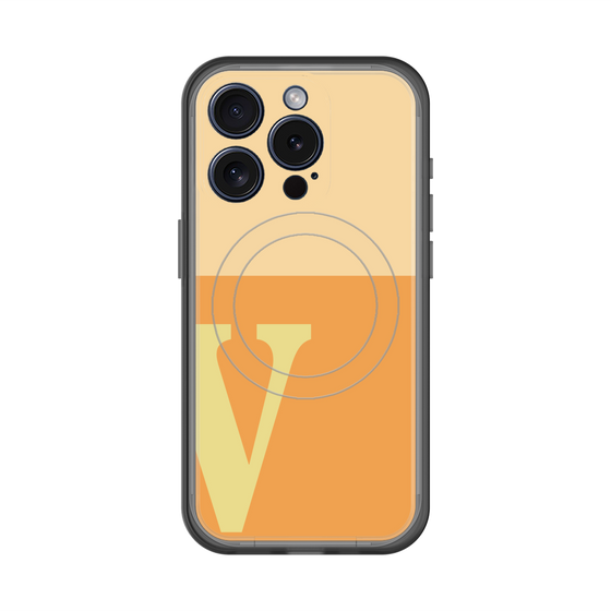 スリムプロテクションプレミアムケース with MagSafe［ オリジナル - initial two tone - V orange ］