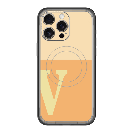 スリムプロテクションプレミアムケース with MagSafe［ オリジナル - initial two tone - V orange ］