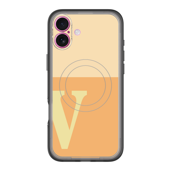 スリムプロテクションプレミアムケース with MagSafe［ オリジナル - initial two tone - V orange ］