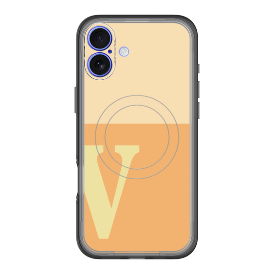 スリムプロテクションプレミアムケース with MagSafe［ オリジナル - initial two tone - V orange ］
