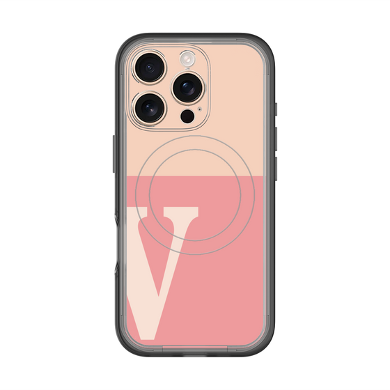スリムプロテクションプレミアムケース with MagSafe［ オリジナル - initial two tone - V pink ］