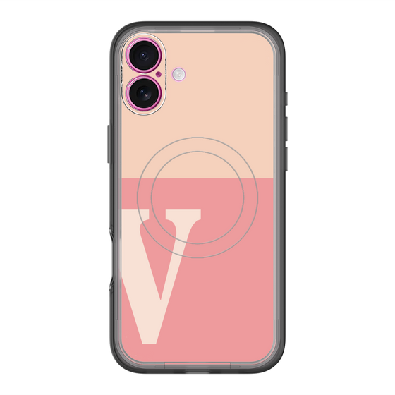 スリムプロテクションプレミアムケース with MagSafe［ オリジナル - initial two tone - V pink ］