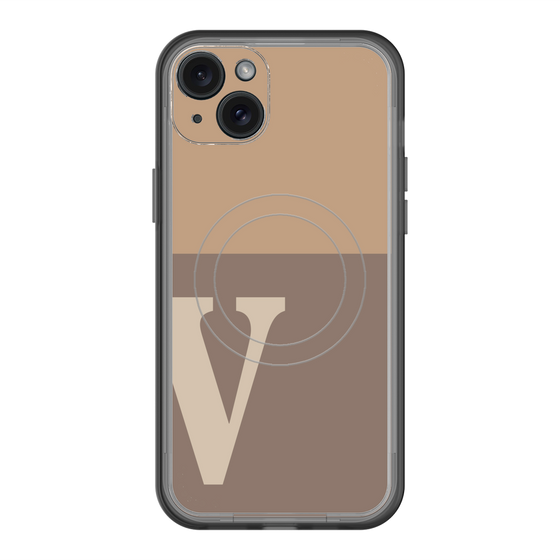スリムプロテクションプレミアムケース with MagSafe［ オリジナル - initial two tone - V brown ］