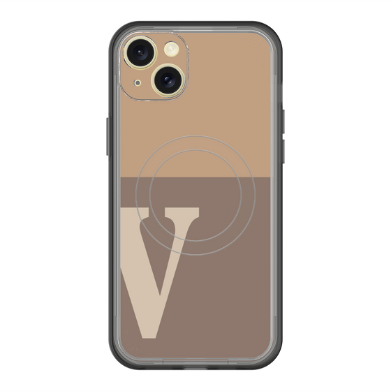 スリムプロテクションプレミアムケース with MagSafe［ オリジナル - initial two tone - V brown ］