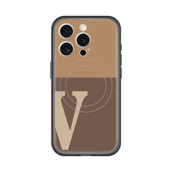 スリムプロテクションプレミアムケース with MagSafe［ オリジナル - initial two tone - V brown ］