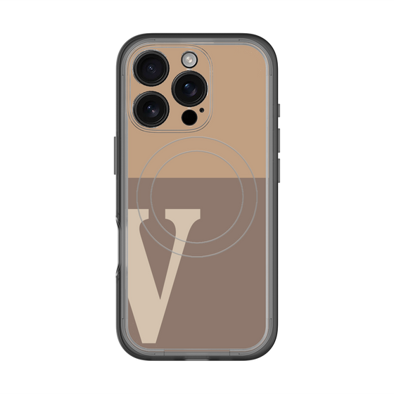 スリムプロテクションプレミアムケース with MagSafe［ オリジナル - initial two tone - V brown ］