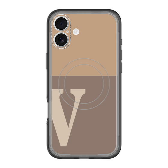 スリムプロテクションプレミアムケース with MagSafe［ オリジナル - initial two tone - V brown ］
