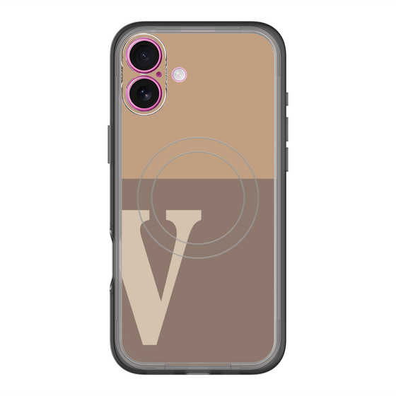 スリムプロテクションプレミアムケース with MagSafe［ オリジナル - initial two tone - V brown ］