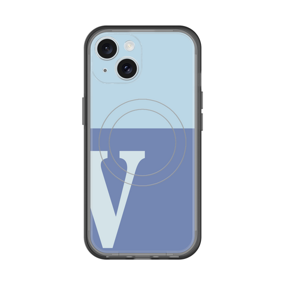 スリムプロテクションプレミアムケース with MagSafe［ オリジナル - initial two tone - V blue ］