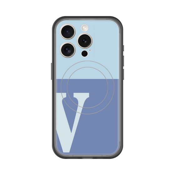 スリムプロテクションプレミアムケース with MagSafe［ オリジナル - initial two tone - V blue ］