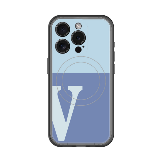 スリムプロテクションプレミアムケース with MagSafe［ オリジナル - initial two tone - V blue ］