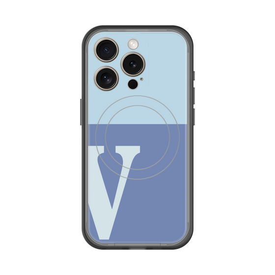 スリムプロテクションプレミアムケース with MagSafe［ オリジナル - initial two tone - V blue ］