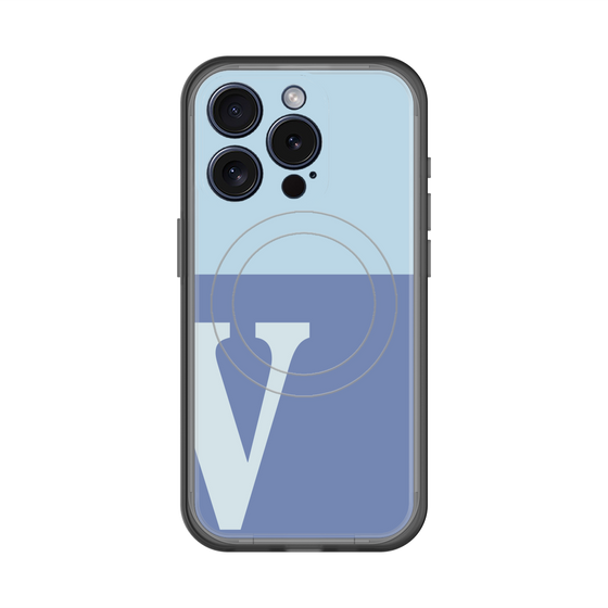 スリムプロテクションプレミアムケース with MagSafe［ オリジナル - initial two tone - V blue ］