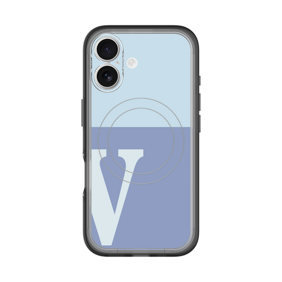 スリムプロテクションプレミアムケース with MagSafe［ オリジナル - initial two tone - V blue ］