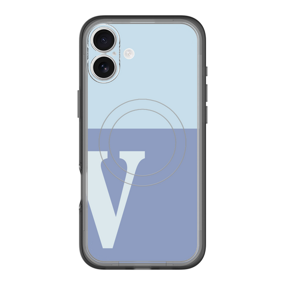スリムプロテクションプレミアムケース with MagSafe［ オリジナル - initial two tone - V blue ］