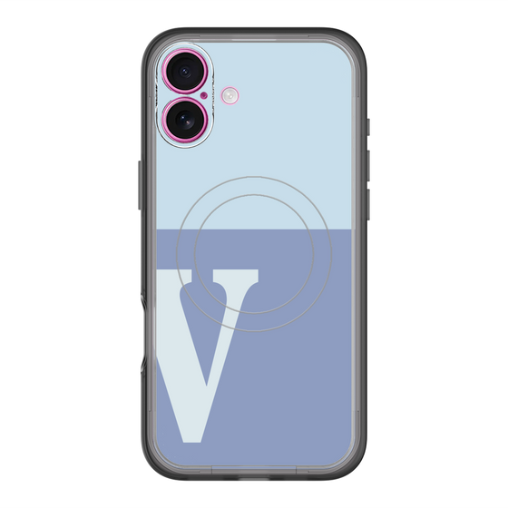 スリムプロテクションプレミアムケース with MagSafe［ オリジナル - initial two tone - V blue ］