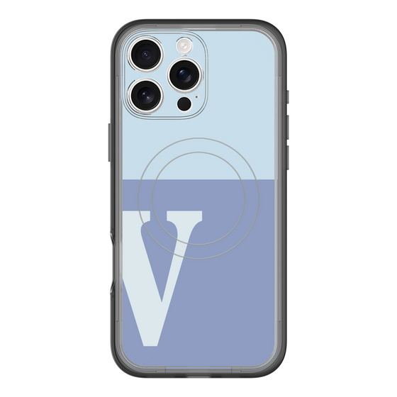 スリムプロテクションプレミアムケース with MagSafe［ オリジナル - initial two tone - V blue ］