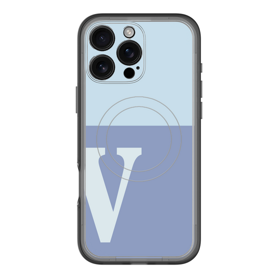 スリムプロテクションプレミアムケース with MagSafe［ オリジナル - initial two tone - V blue ］
