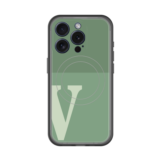 スリムプロテクションプレミアムケース with MagSafe［ オリジナル - initial two tone - V green ］