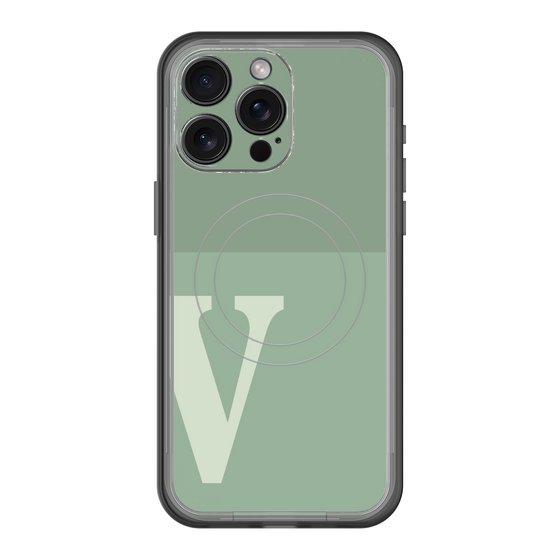 スリムプロテクションプレミアムケース with MagSafe［ オリジナル - initial two tone - V green ］
