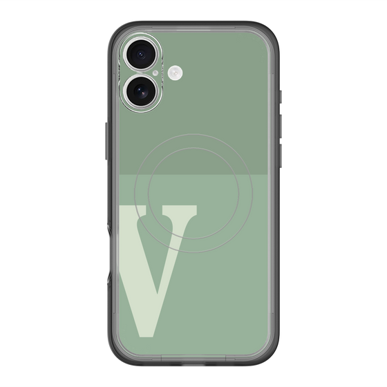 スリムプロテクションプレミアムケース with MagSafe［ オリジナル - initial two tone - V green ］