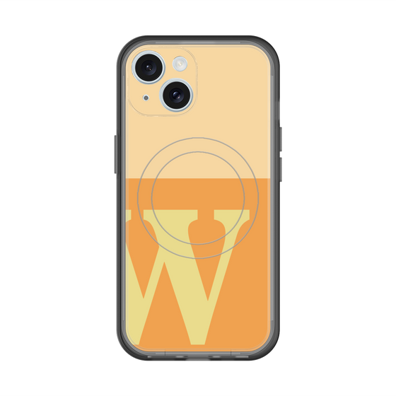 スリムプロテクションプレミアムケース with MagSafe［ オリジナル - initial two tone - W orange ］