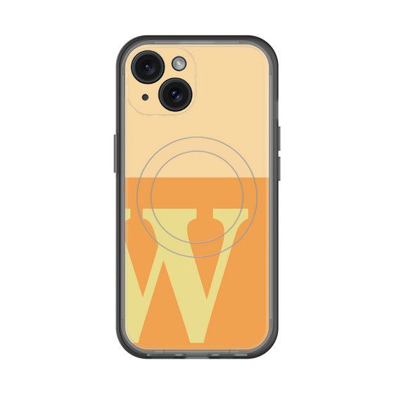 スリムプロテクションプレミアムケース with MagSafe［ オリジナル - initial two tone - W orange ］
