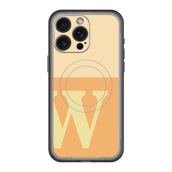 スリムプロテクションプレミアムケース with MagSafe［ オリジナル - initial two tone - W orange ］