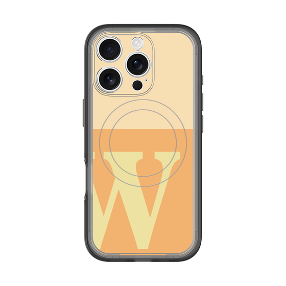 スリムプロテクションプレミアムケース with MagSafe［ オリジナル - initial two tone - W orange ］