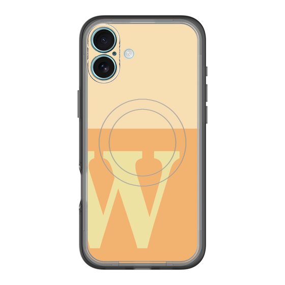 スリムプロテクションプレミアムケース with MagSafe［ オリジナル - initial two tone - W orange ］