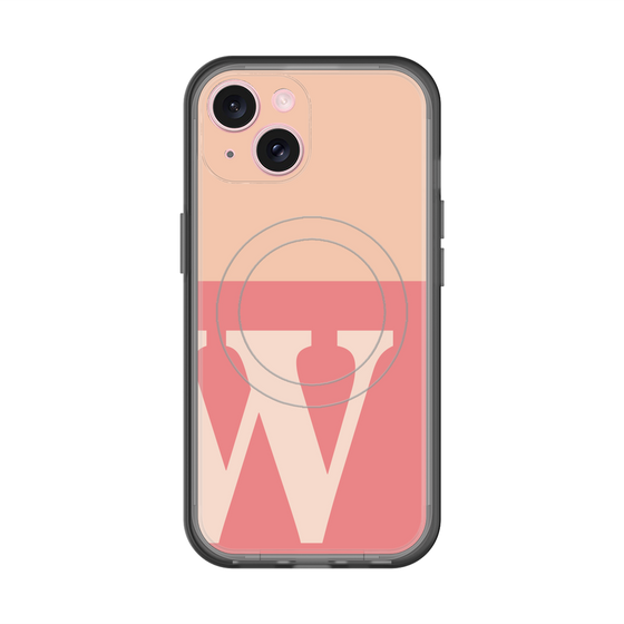 スリムプロテクションプレミアムケース with MagSafe［ オリジナル - initial two tone - W pink ］