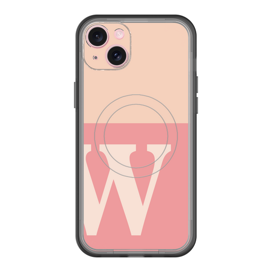 スリムプロテクションプレミアムケース with MagSafe［ オリジナル - initial two tone - W pink ］