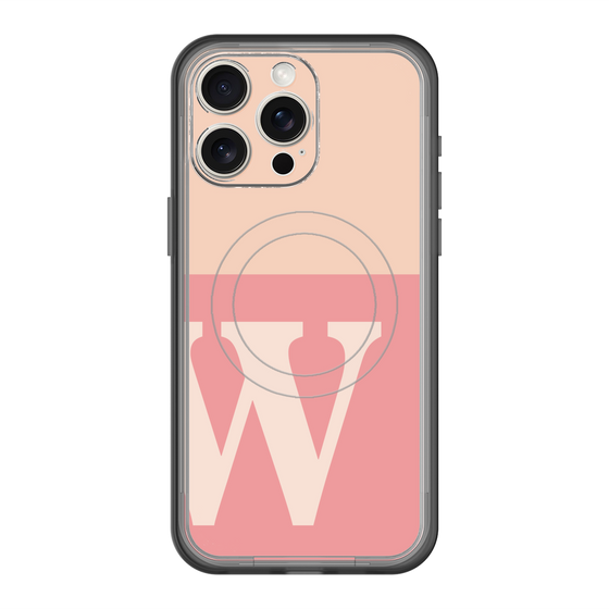 スリムプロテクションプレミアムケース with MagSafe［ オリジナル - initial two tone - W pink ］
