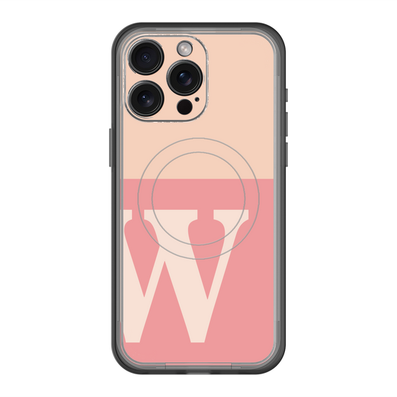 スリムプロテクションプレミアムケース with MagSafe［ オリジナル - initial two tone - W pink ］