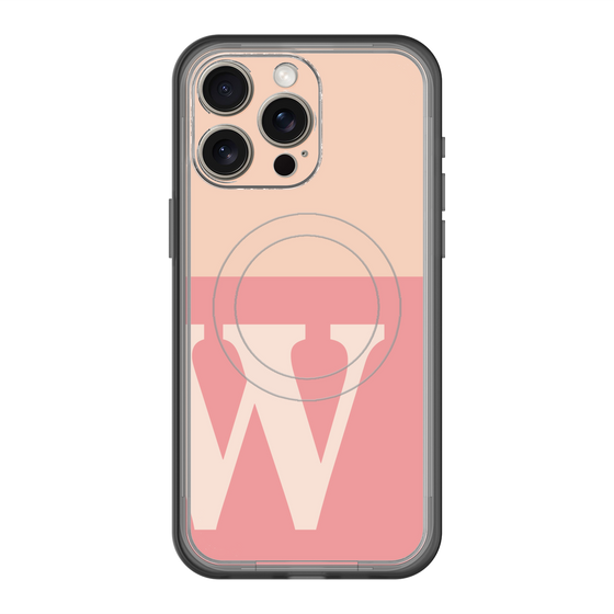スリムプロテクションプレミアムケース with MagSafe［ オリジナル - initial two tone - W pink ］