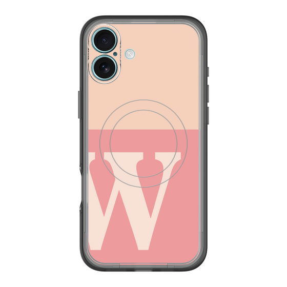 スリムプロテクションプレミアムケース with MagSafe［ オリジナル - initial two tone - W pink ］